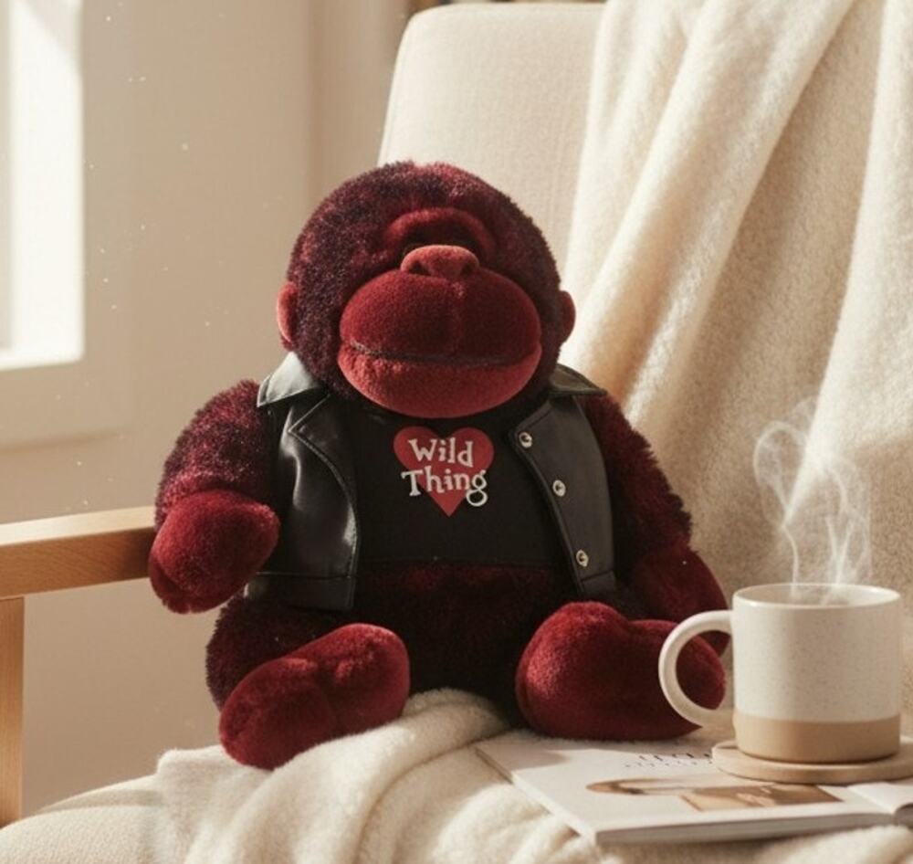 Dan Dee Gorilla Plush Wild Thing Velvet Red Fur Stuffed Toy 20 Inches